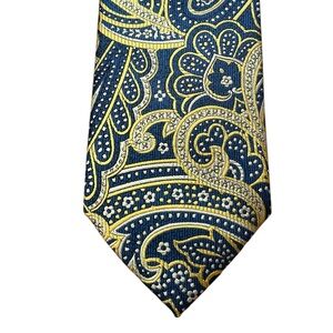 Pierre Cardin Paisley Tie in Blue and Gold